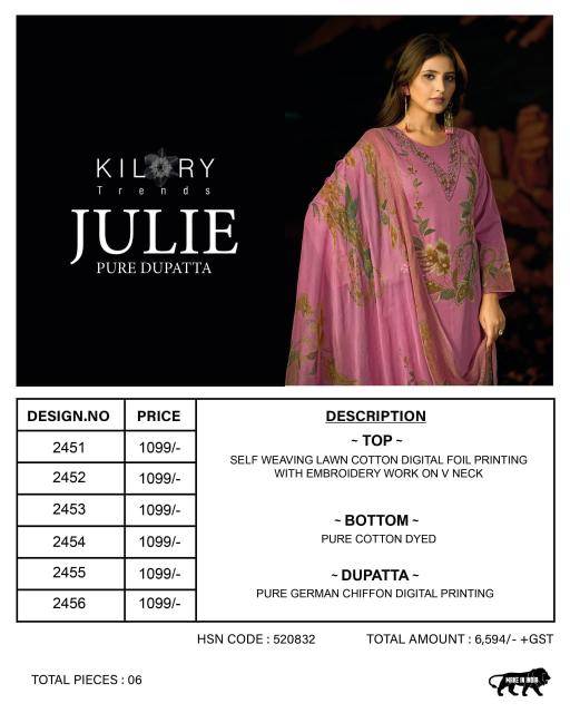 Kilory julie Designer dress material wholesale in Mumbai
